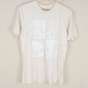 Billie Eillish With You Print Beige Cream Short Sleeve Cotton T Shirt Sz L